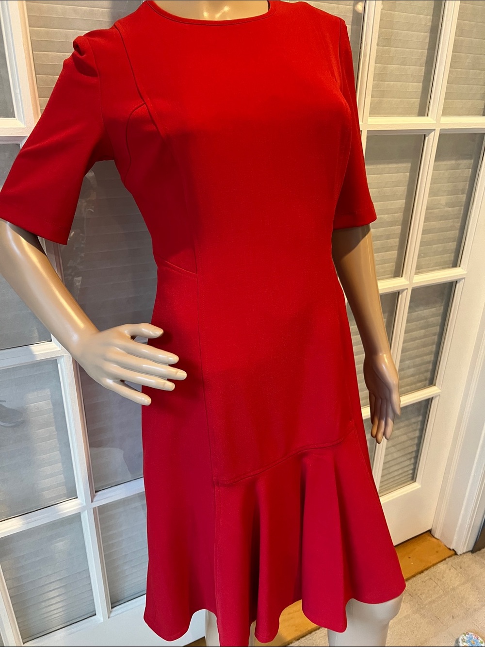 Maggy London Halie Vibrant Red Midi Fit-and-Flare Dress